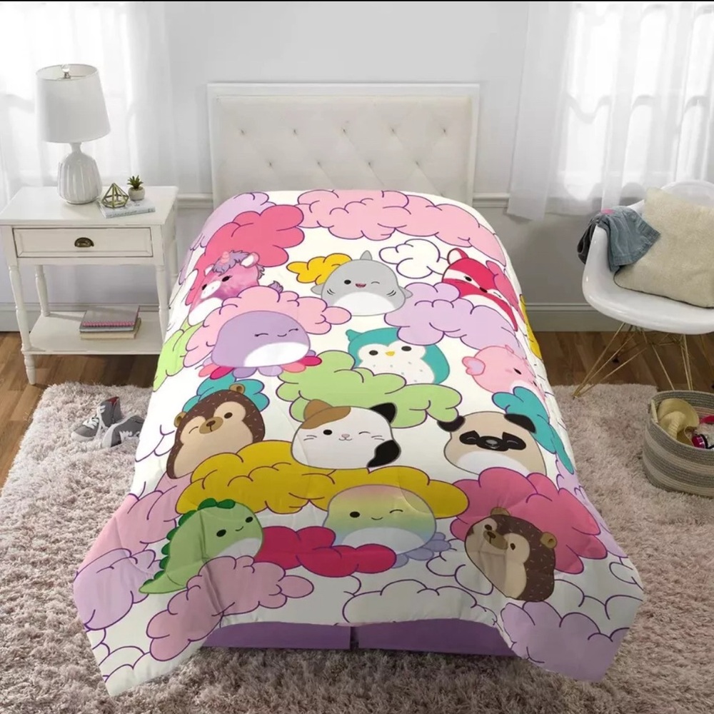 Squishmallows MALLOW DAYS Microfiber Twin Reversible Kids Comforter 86" x 64"